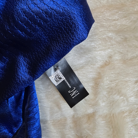 INC Cobalt Blue Peplum Ruffled Top - Picture 7 of 9